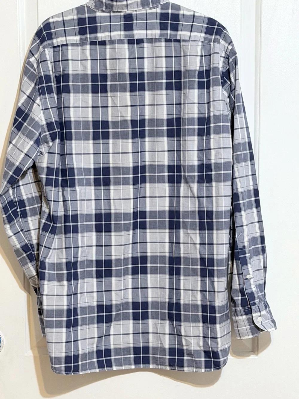 J. Crew Men's Navy and White Plaid Button-Down Shirt Slim fit
